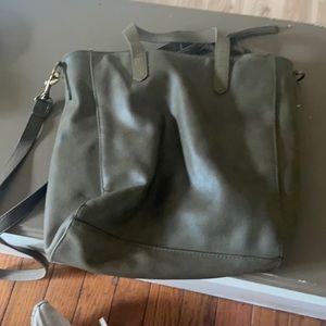Green purse with gold detailing